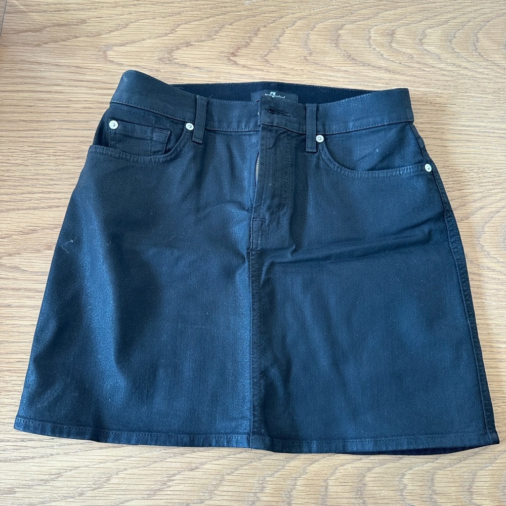 7 For All Mankind Black A-Line Skirt